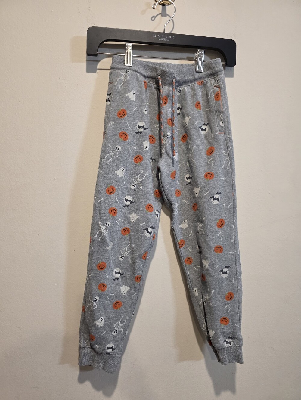 Gymboree Gray Halloween Pajama Pants with Orange Pumpkin Motif 7